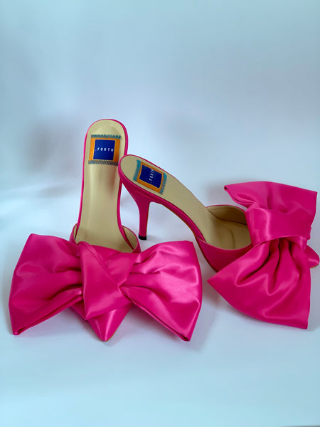 Kerttu Pink Bow Mule