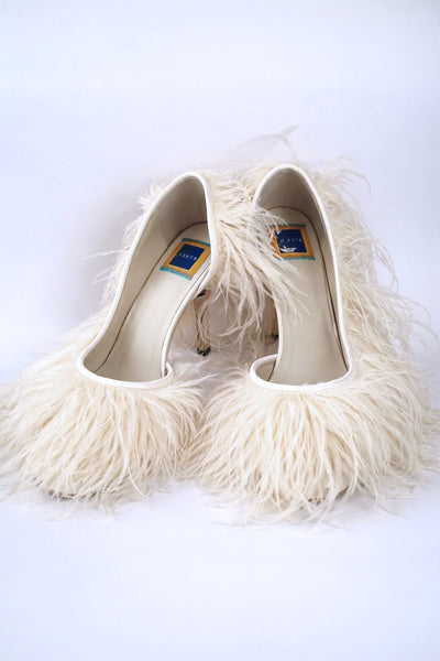 Bridal Ostrich Irina Va Boom White