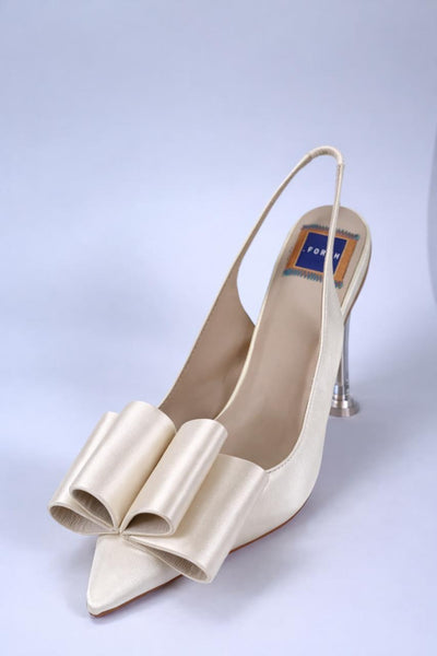 Bridal Satin Bow Heel Aleftina