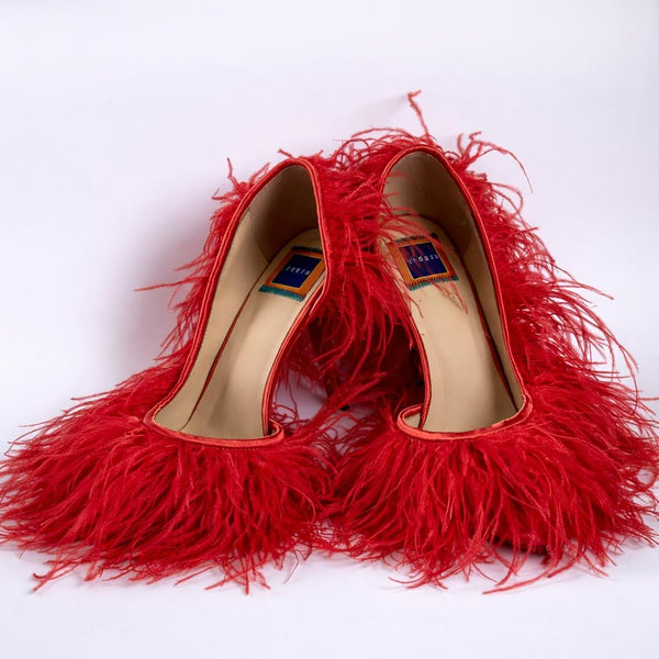 Ostrich Pump Irina Va Boom