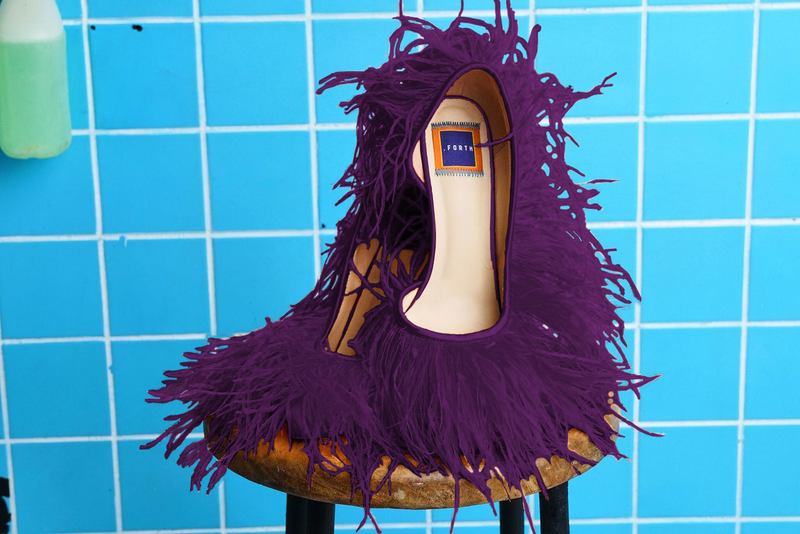 Ostrich Pump Irina Va Boom