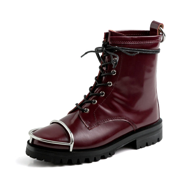 Description: Aamu Handmade Leather Lace Up Boots are all about attention to the finer details hand crafted perfect for winter with a plush lining. These ‘Aamu' ankle Lace Up Boots are crafted beautiful leather and have amazing metal detail on the top of the toes. Wear them casually with jeans or dresses.