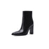Anneli Croc Vegan Leather pointy toe boots